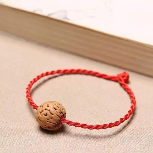 本命年红绳宝宝男桃木手链婴儿童女桃胡壳野桃核手串脚链饰品