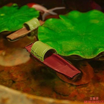 假山摆件鱼缸李白配饰中式简约船饰品水上悬浮式漂浮乌篷船船凉亭