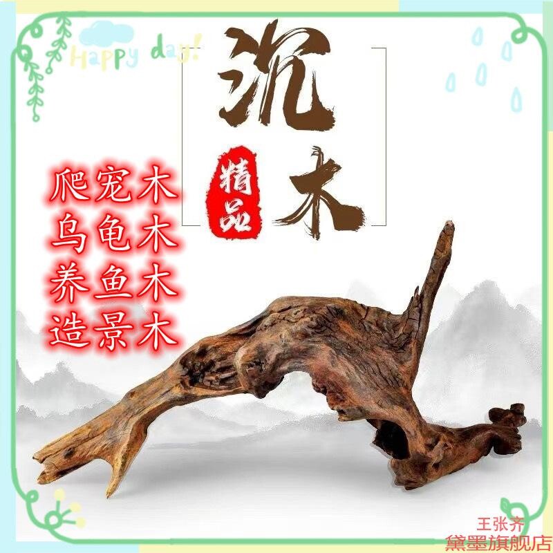 摆件栖根根雕树桩微景精品随机发水族树枝乌龟蜂窝装饰免煮沉木装