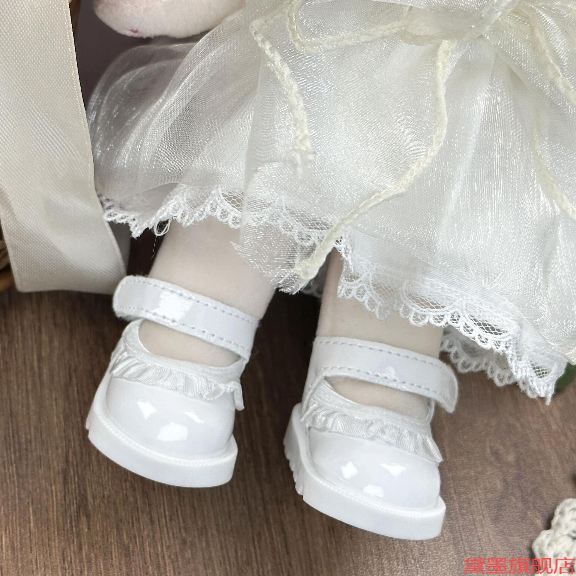 女明星皮娃配小皮鞋魔术贴玩偶鞋子娃用花边新品厘米毛绒玩具娃鞋