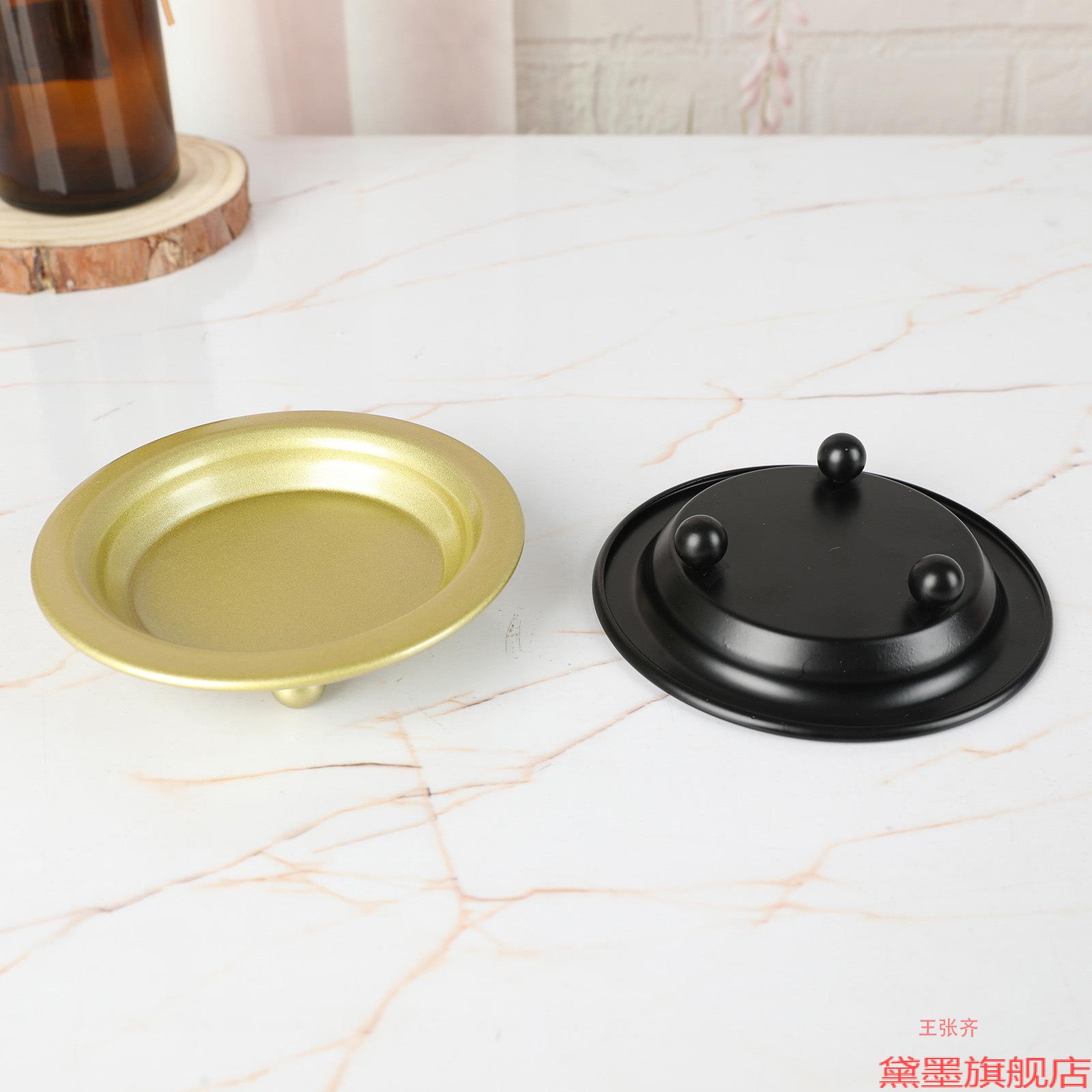 蜡烛台托盘展示ins北欧晚餐金属香薰复古小家居台婚庆氛围铁艺