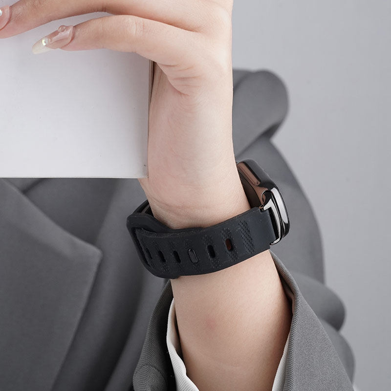 玩物尚智适用小米手环9/8运动粒感硅胶表带新款Xiaomi7代NFC智能6男腕带5透气舒适4女表链3个性配件替换带