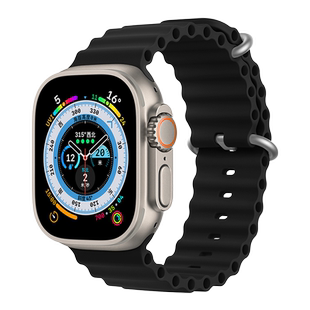 适用于iwatch9/8表带ultra2苹果S3手表applewatch海洋硅胶可替换腕带7/6/5/4男士女生新款41mm49创意40高级45
