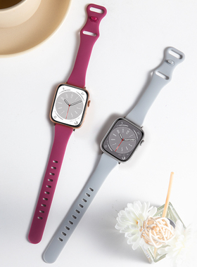 适用applewatch9表带ULTRA2苹果s8智能手表7代iwatch6/5/se/4/3/2/1小蛮腰双反扣创意夜光ultra男女watch腕带
