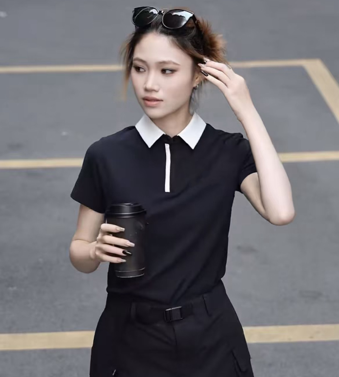 2026夏季新款女士高尔夫短袖POLO衫运动防晒速干透气网球短袖