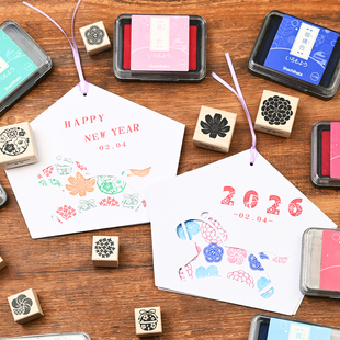 旗牌Shachihata新品和风枫木手帐印章