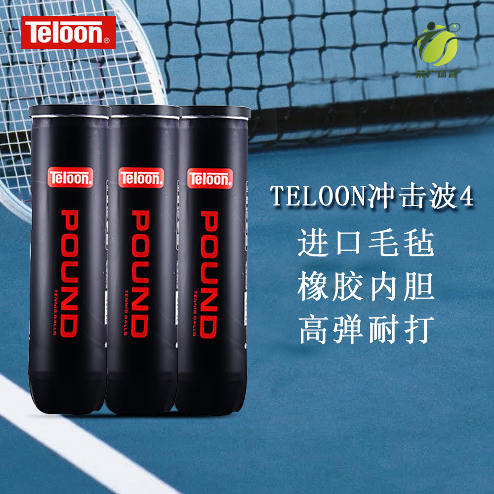 Teloon天龙球P4 POUND 4个装天龙网球耐打训练器比赛用球网球球