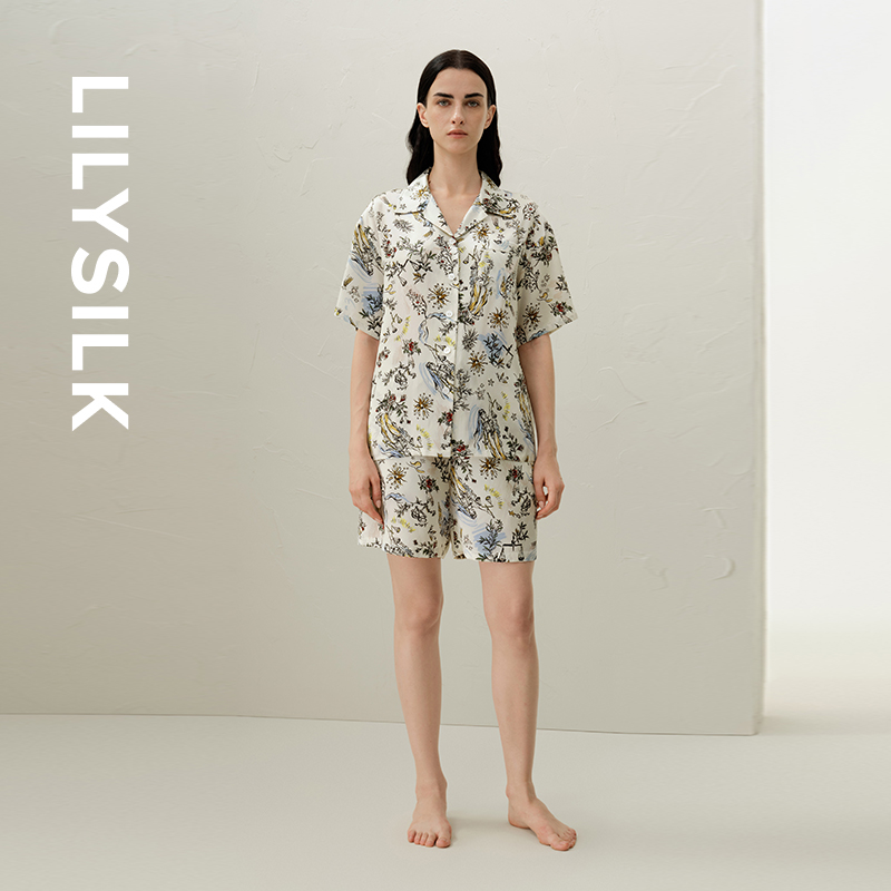 天秤座印花短袖睡衣套装