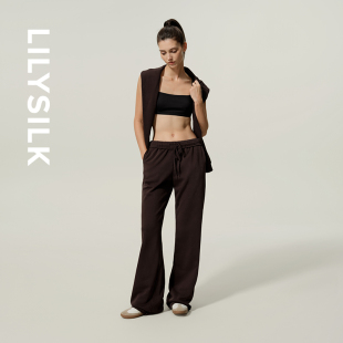 子 纯色直筒裤 休闲抽绳卫裤 莉莉秀客SILKERRY™内里真丝经典