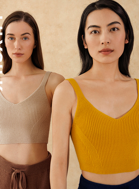 LILYSILK莉莉秀客山羊绒针织吊带背心女短款低胸V领纯色保暖内搭