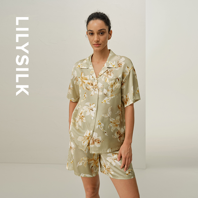 【星座系列】双鱼座专属莉莉秀客LILYSILK桑蚕丝印花短袖睡衣套装