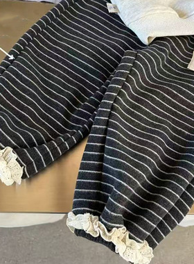 【10.15号前发货】2025泡塔深秋冬款女童花边条纹裤-98040