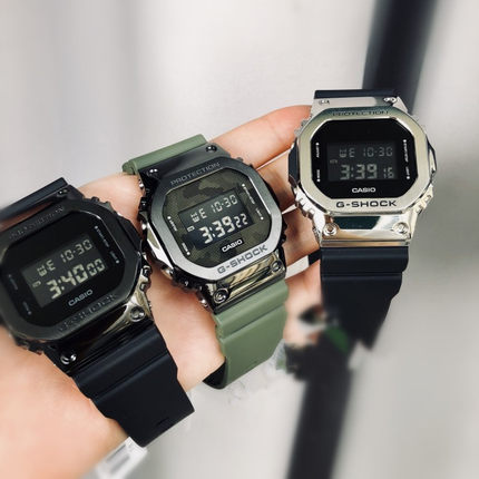 CASIO卡西欧G-SHOCK金属GM-5600-1 5600B-1 5600B-3 S5600PG手表
