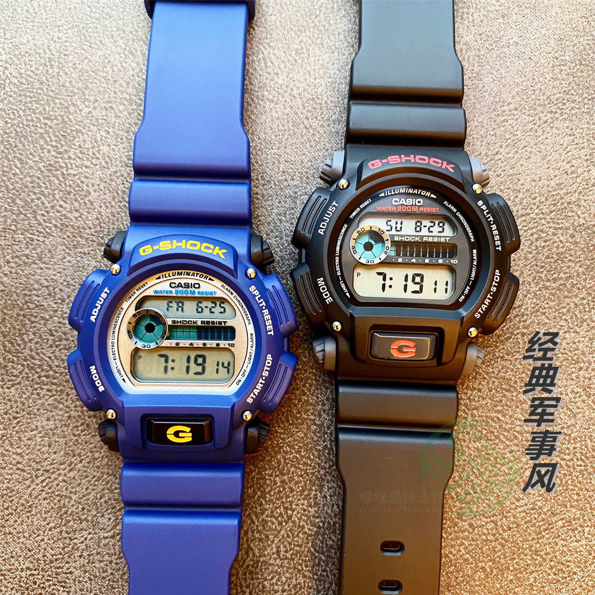 casio卡西欧dw9052-1v 2v户外运动手表g-shock泥人抗震防水手表