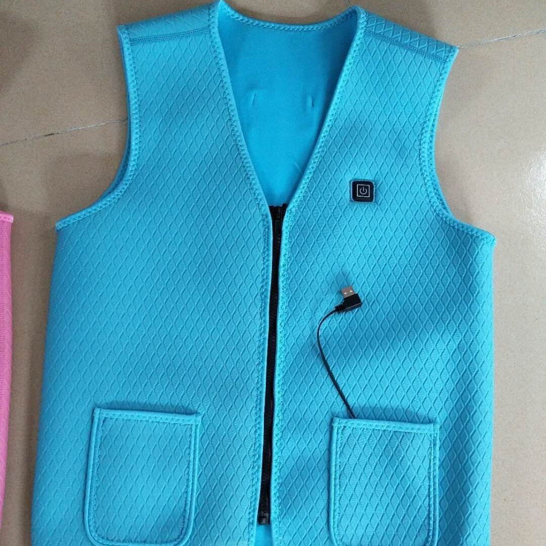 移动电源保暖加热保温马甲电热背心v领发热冬季衣服无袖