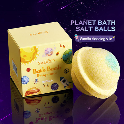 全英文星球浴盐球120g sadoer清洁香氛沐浴泡澡球跨境外贸
