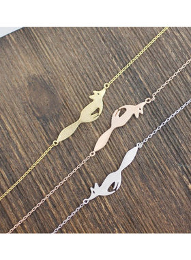 运动跑狐 狐狸可爱小动物手链简单手饰珠宝Running Fox Bracelet