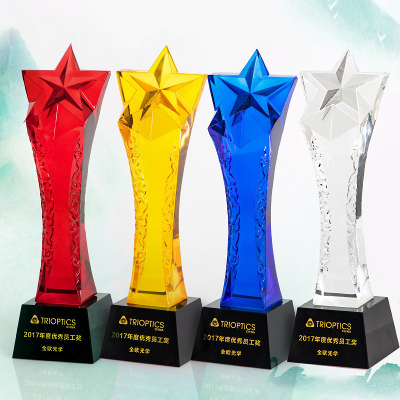 创意彩色水晶奖杯制定菱形扭曲柱旋转柱公司年会颁奖优秀员工纪念,特色手工艺,其他特色工艺品,淘宝优惠券,粉丝福利购,淘宝优惠卷