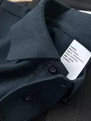 230g Heavyweight Pure Cotton Lapel Short-Sleeve Polo Shirt Casual Business Long-Sleeve Base Shirt Summer Solid Color Top for Men and Women