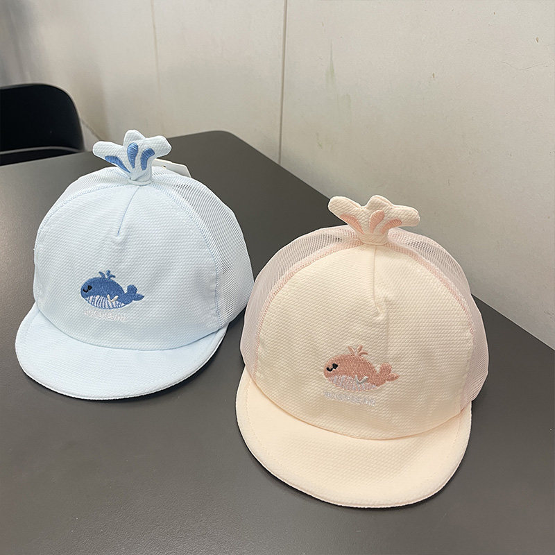 宝宝帽子遮阳春夏薄款婴儿防晒软檐婴幼儿女可爱超萌鸭舌帽太阳帽