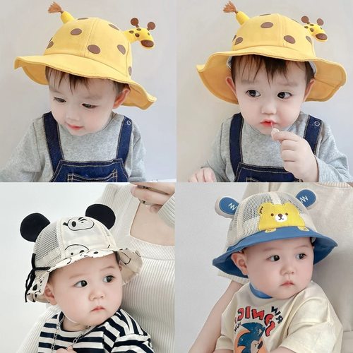 春秋夏季薄款女宝宝防晒幼儿帽子