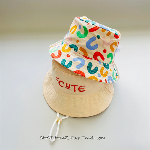 春夏秋季宝宝双面戴渔夫帽