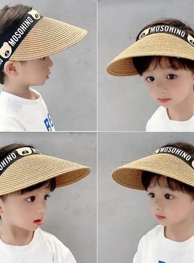 儿童防晒帽夏季遮阳帽男童空顶帽女童太阳帽草帽凉帽夏天洋气大童
