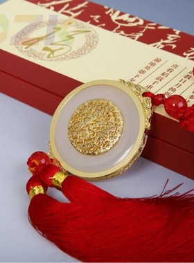 厂家供应汽车挂件金镶玉挂件工艺品主席汽车挂饰送礼饰品高端v1