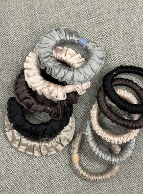 vogueess韩系简约缎面质感小肠圈发圈新款布艺扎发头绳马尾皮筋绳