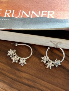 vogueess小众甜酷立体五角星大耳圈夸张质感耳环钉修饰脸型少女感