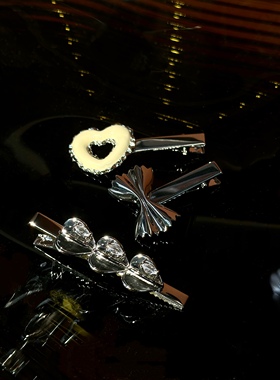 vogueess原创金属蝴蝶结发夹侧边夹鸭嘴夹气质刘海碎新可爱少女感