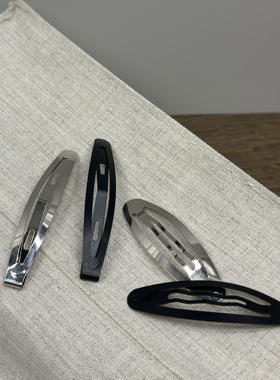 vogueess简约黑色BB夹成人女孩后脑勺盘发夹金属碎发一字夹基础款