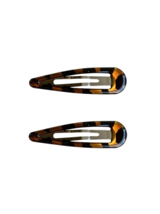 vogueess基础复古豹纹水滴发夹侧边刘海碎发BB夹高级感头饰玳瑁黑