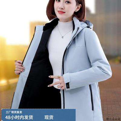 石墨烯三合一冲锋羽绒棉衣棉服外套女士2025冬季新款加厚保暖棉袄