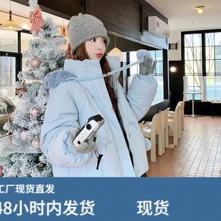 baby奶呼呼蓝色甜美可爱软妹羽绒服女冬季2025新短款90白鸭绒外套