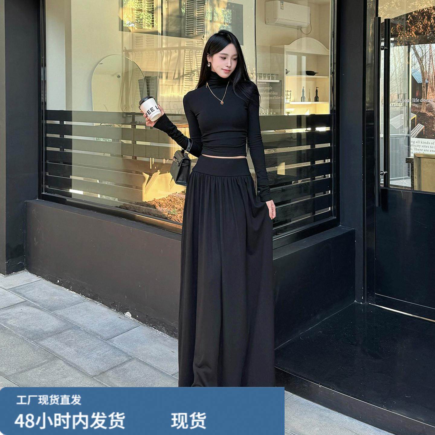 法式御姐风黑色洋装子女秋冬季富家千金高级感收腰气质显瘦长裙,运动/瑜伽/健身/球迷用品,瑜伽短裙,淘宝优惠券,粉丝福利购,淘宝优惠卷