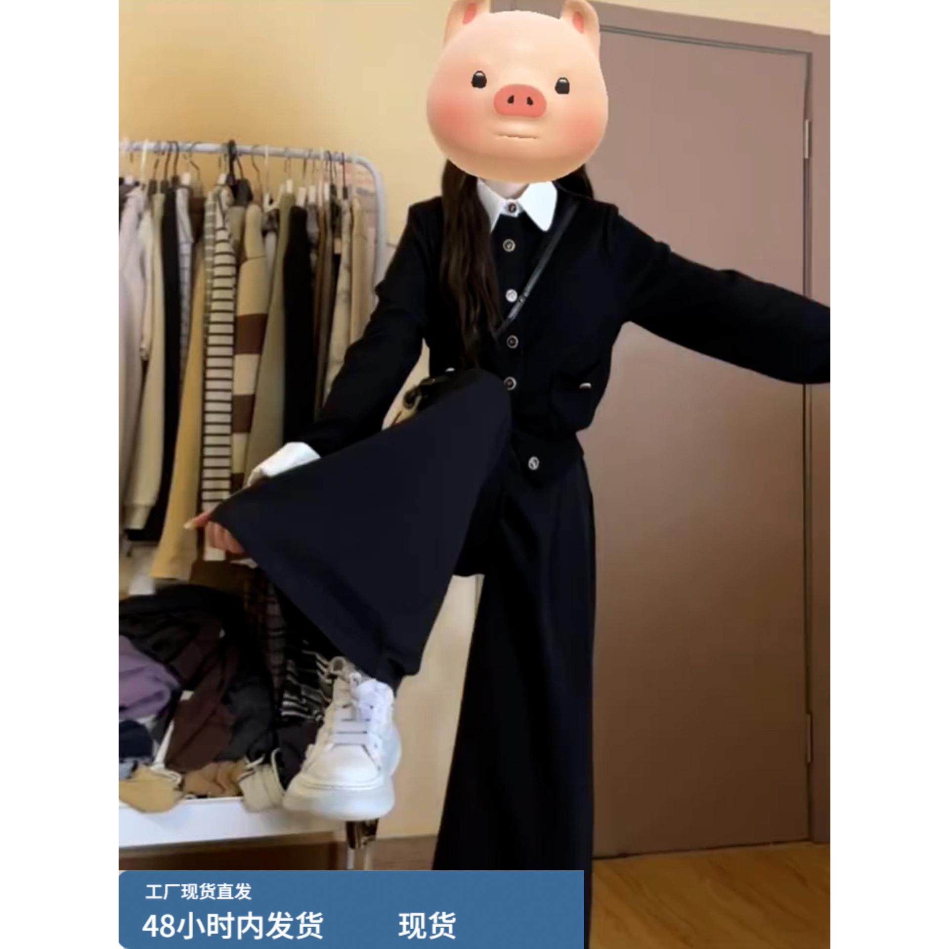 韩系假两件黑色翻领外套女2025秋季新款高级感小香风短款外套上衣,运动/瑜伽/健身/球迷用品,广场舞套装,淘宝优惠券,粉丝福利购,淘宝优惠卷