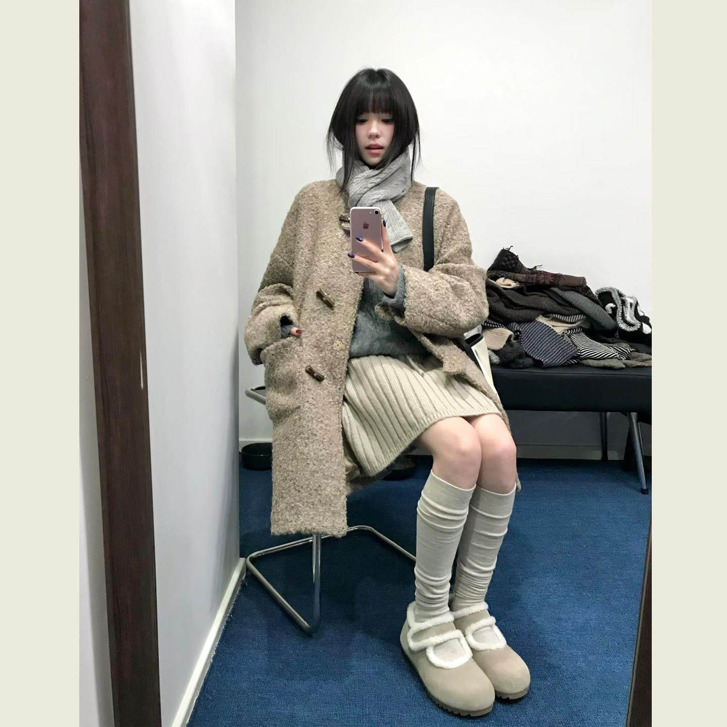 卡其色立领百搭毛呢外套女秋冬季新款韩版学院风中长款毛呢大衣,运动/瑜伽/健身/球迷用品,广场舞套装,淘宝优惠券,粉丝福利购,淘宝优惠卷