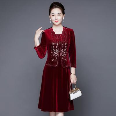 婚礼连衣裙高贵显瘦丝绒