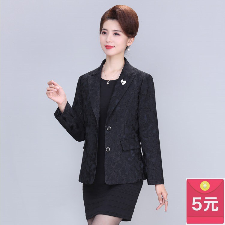 中老年女士小西装高端气质百搭2025秋装新款矮个子单件上衣外套女