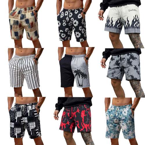 SUMIMERVIBESMen’s swim trunks with abstract geometric print