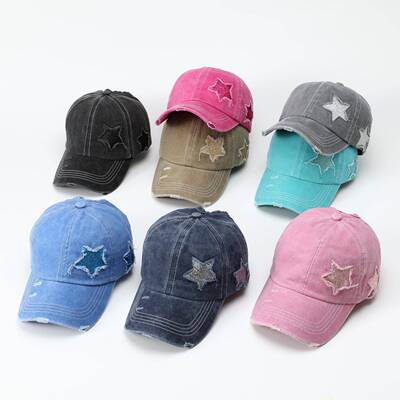 Unisex Classic Baseball Cap with Star Embroidery Adjustable