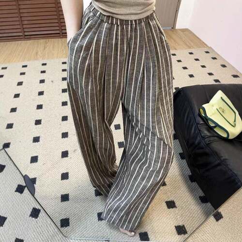 Striped Women's Fashion Casual Solid Striped Plus Size Long