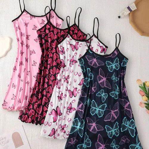 Women's All Over Print Sleeveless Cami Nightdress  Casual