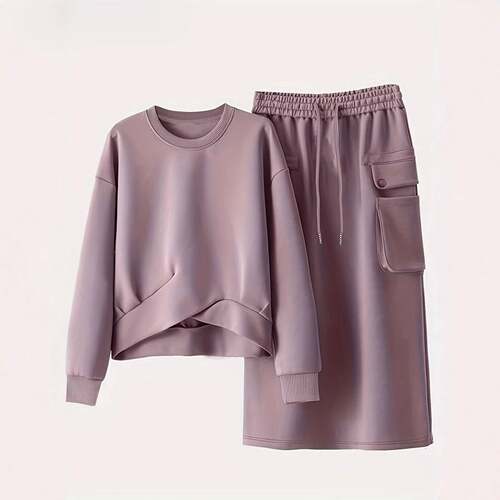 Set Women's Crew Neck Long Sleeve Pullover Sweatshirt &