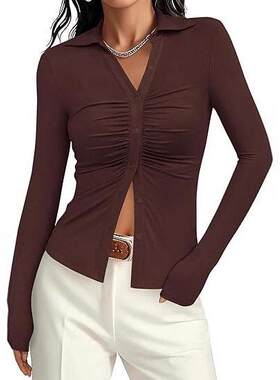 Casual Long Sleeve Shirt Blouses Comfortable Daily Wear