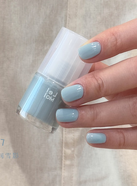lelmol蓝色指甲油脚趾2026夏季新款奶雾蓝灰蓝色水性免烤快干持久
