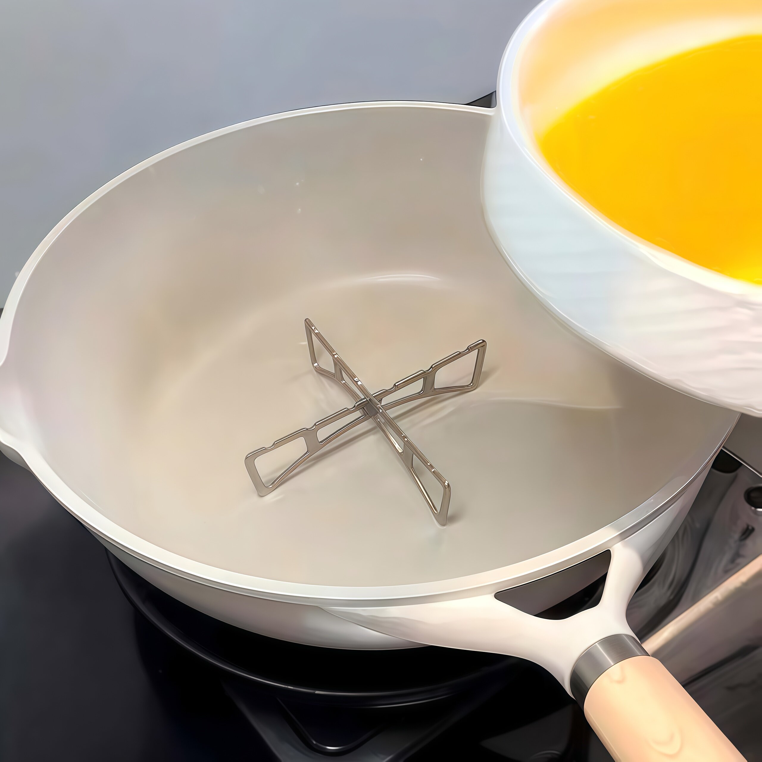 折叠十字不锈钢隔水蒸架万能通用食品级锅蒸架家用蒸格隔热正反用图片