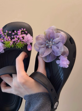适配crocs洞洞鞋配饰芭蕾鞋鞋花卡骆驰卡洛驰鞋装饰diy配件卡扣女