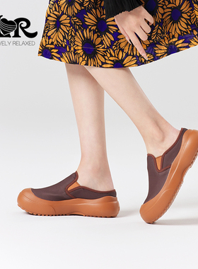 ILR因爱乐诗时尚厚底勃肯鞋女松糕底圆头软底舒适一脚蹬半包拖